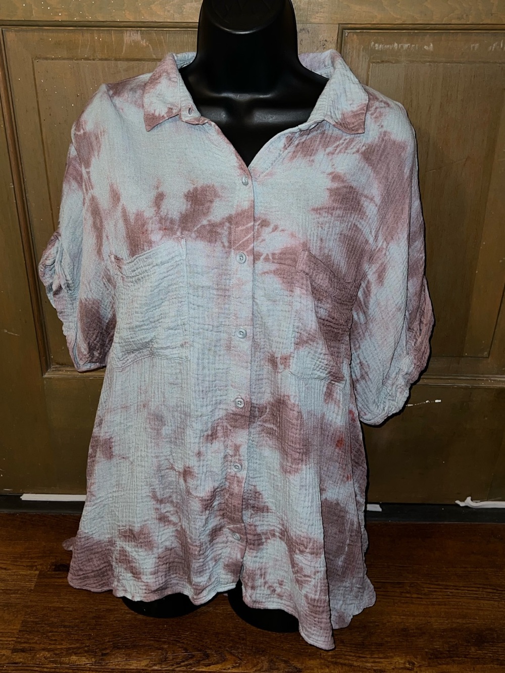Cloth & Stone Boho Oversized Casual Button Up Lightweight Flowy Shirt Size L